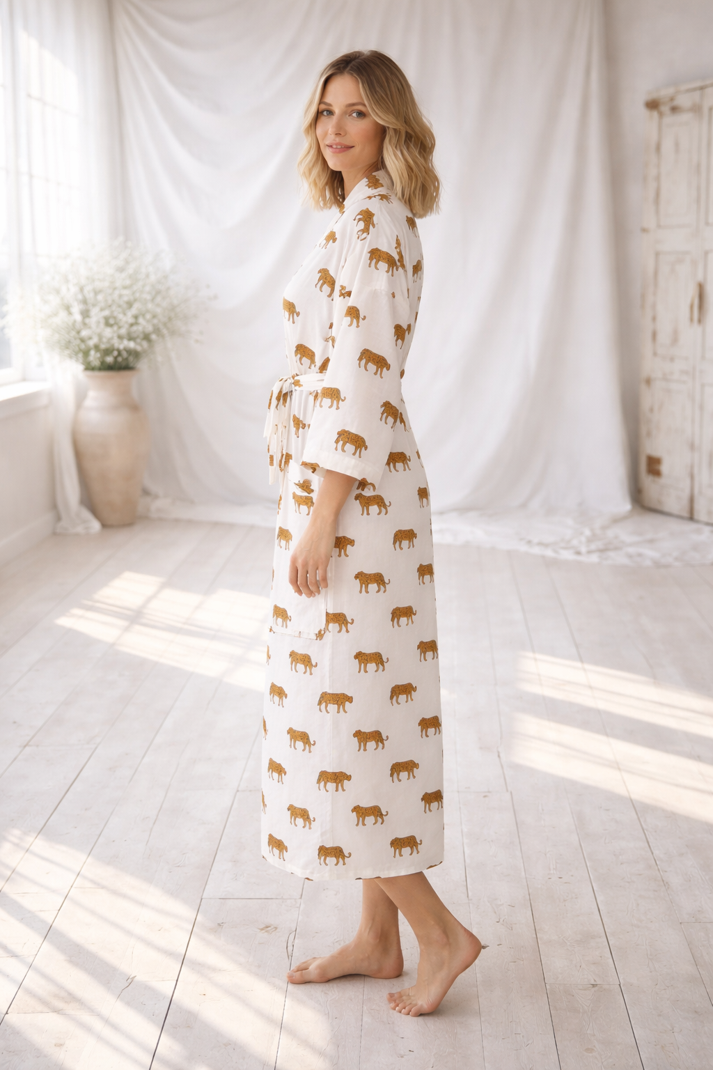 Luxury Cotton Resort Kaftan – Hand Block Printed Maxi Dress | Bohemian Beachwear | Vacation Outfit - Image 2