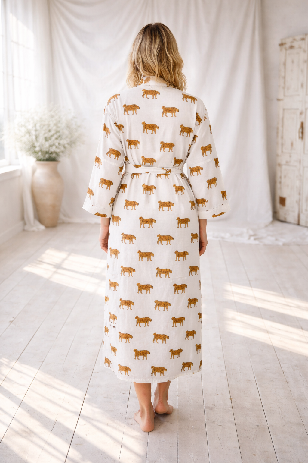 Luxury Cotton Resort Kaftan – Hand Block Printed Maxi Dress | Bohemian Beachwear | Vacation Outfit - Image 3